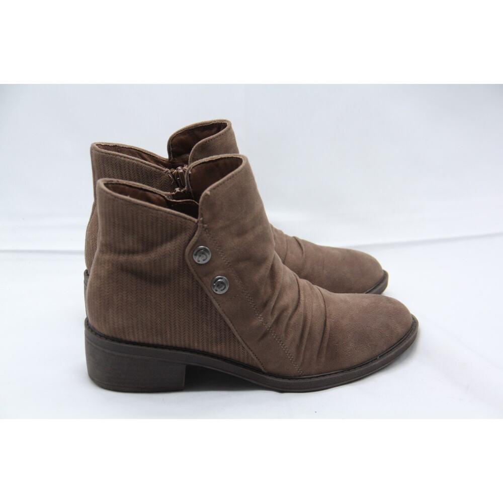 Baretraps Stevie Boots Womens Size 6.5M Brown Suede Ankle Booties Side Zip
